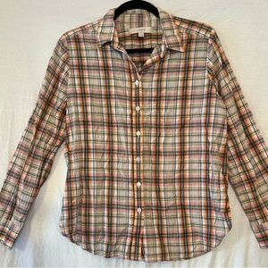 LOFT women’s button 100% cotton shirt size s multi color